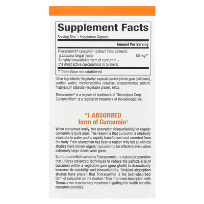 Natural Factors CurcuminRich Theracurmin 60 mg – Double-Strength, 60 Count | Superior Absorption
