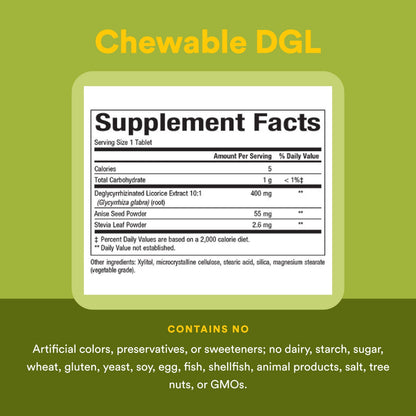 Natural Factors DGL Chewable – Digestive Support with Licorice Root, 180 Tablets