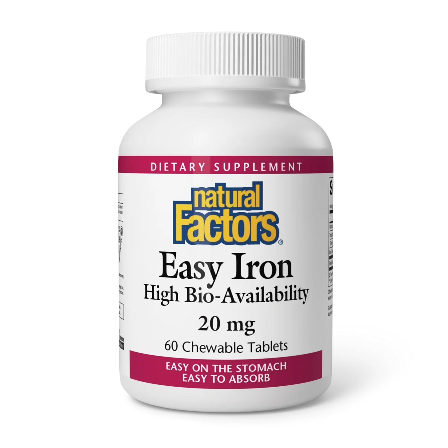 Natural Factors Easy Iron Chewables 20mg - 60 Tabs Multi-Pack | SunActive Iron