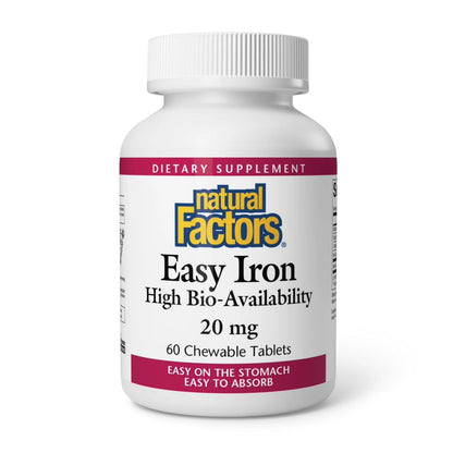 Natural Factors Easy Iron Chewables 20mg - 60 Tabs Multi-Pack | SunActive Iron