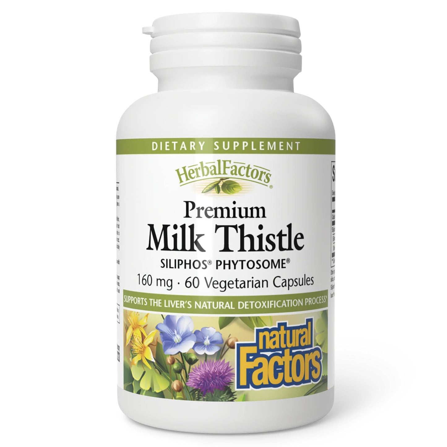 Natural Factors HerbalFactors Premium Milk Thistle – Liver Health Formula (60 Capsules)