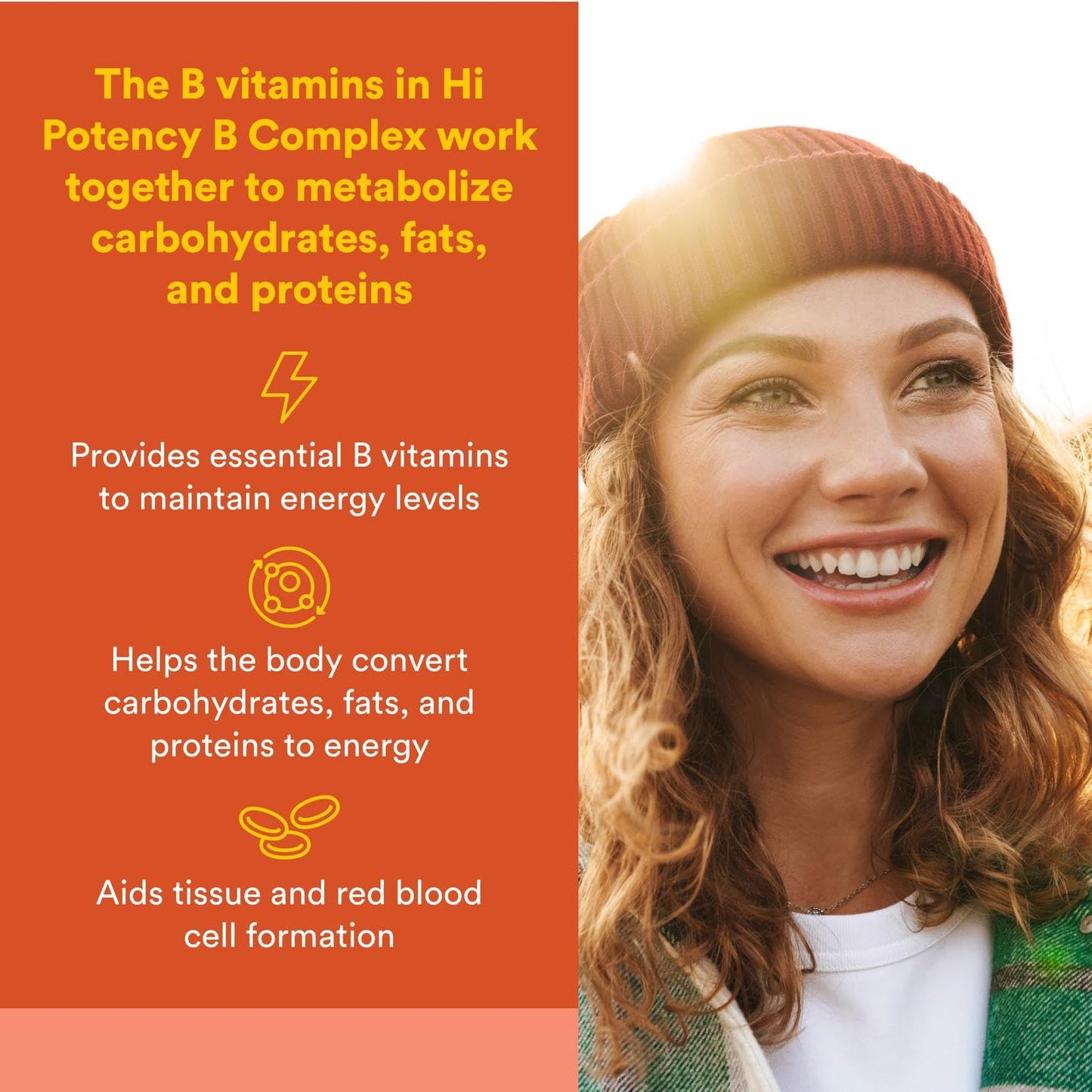 Natural Factors Hi Potency B Complex 50 mg - 90 Capsules | B Vitamins with Choline & Inositol