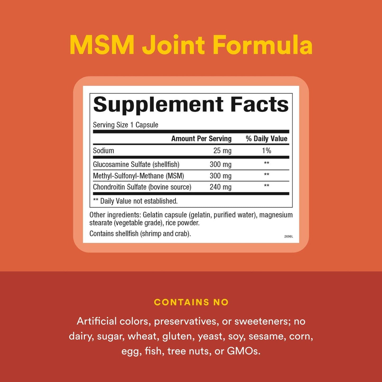 Natural Factors Joint MSM Formula – Supports Joints, Muscles & Cartilage (90 Capsules)