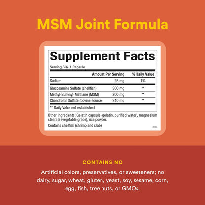 Natural Factors Joint MSM Formula – Supports Joints, Muscles & Cartilage (90 Capsules)