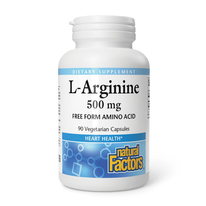 Natural Factors - L-Arginine, Supports Muscle Metabolism, 90 Vegetarian Capsules