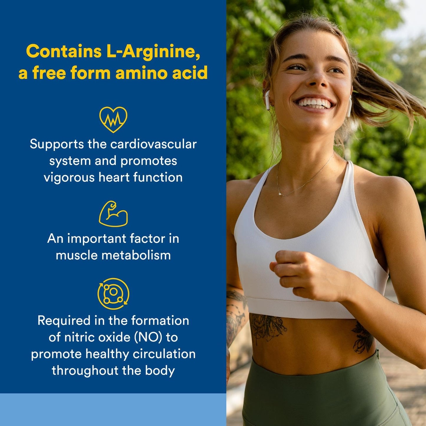 Natural Factors - L-Arginine, Supports Muscle Metabolism, 90 Vegetarian Capsules