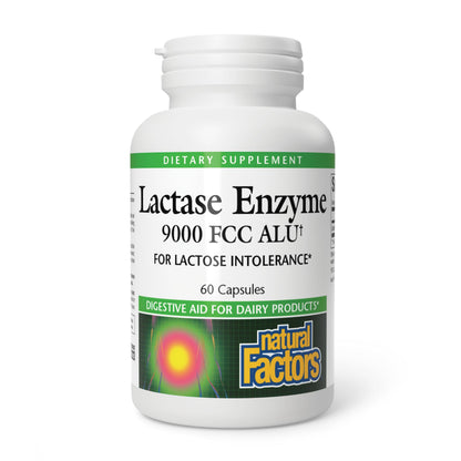 Natural Factors Lactase Enzyme - Digestive Aid for Lactose Intolerance (60 Capsules)