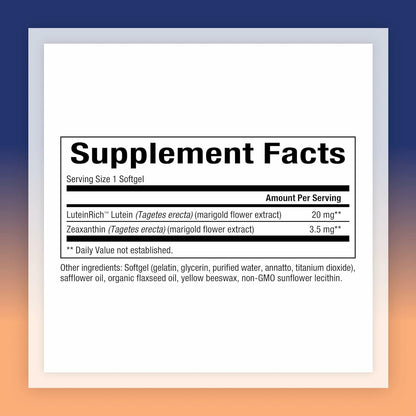 Natural Factors Lutein 20mg | Eye Health Support | 30 Soft Gels