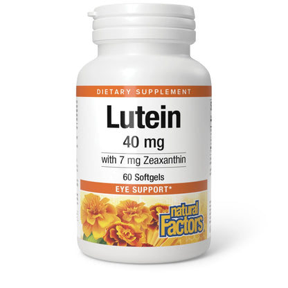 Natural Factors Lutein 40 mg with Zeaxanthin – Antioxidant Support for Eyes & Skin | 60 Softgels
