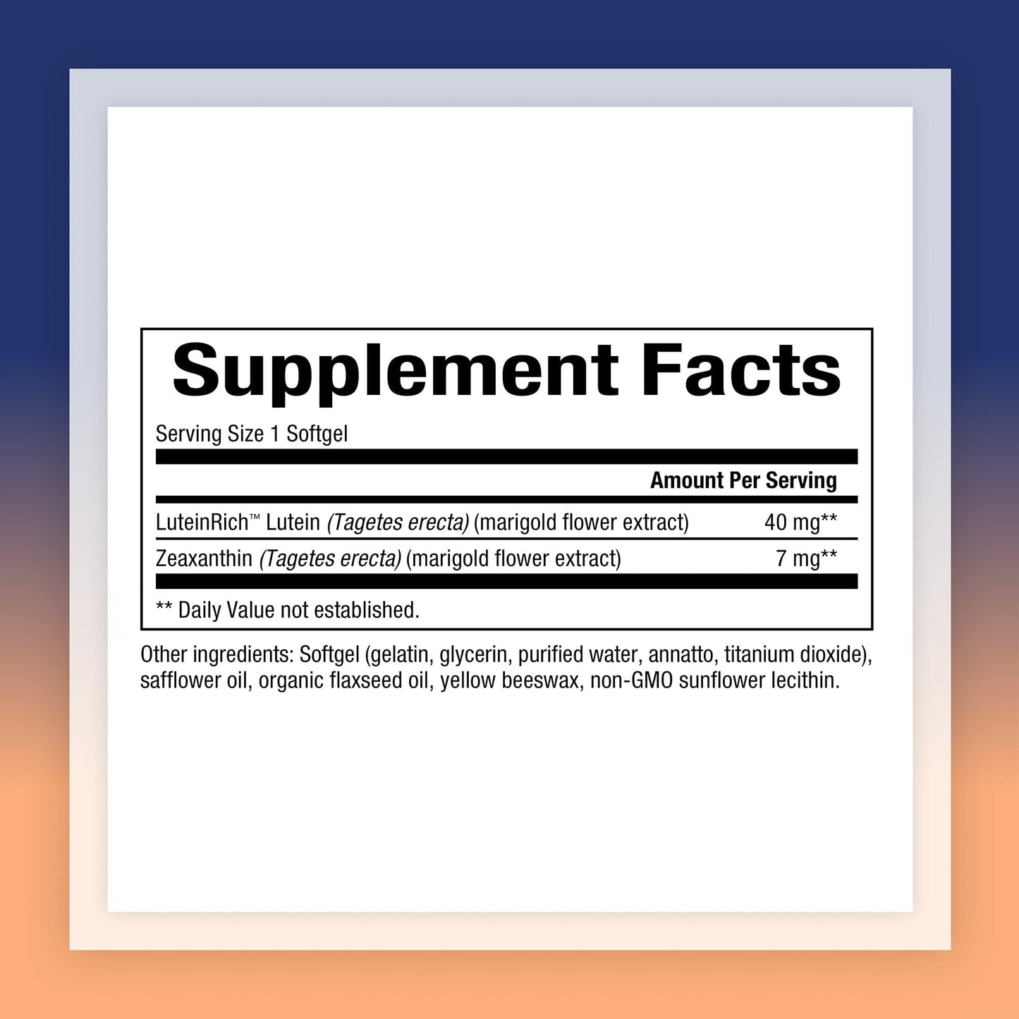 Natural Factors Lutein 40 mg with Zeaxanthin – Antioxidant Support for Eyes & Skin | 60 Softgels