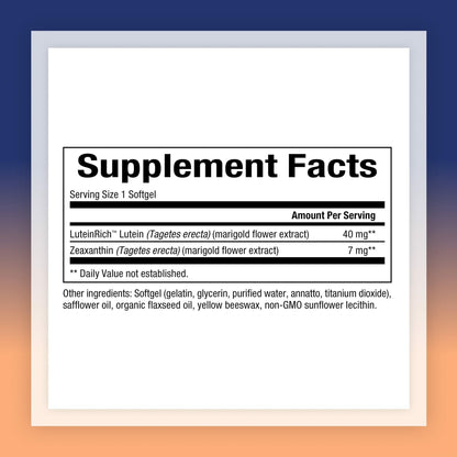 Natural Factors Lutein 40 mg with Zeaxanthin – Antioxidant Support for Eyes & Skin | 60 Softgels