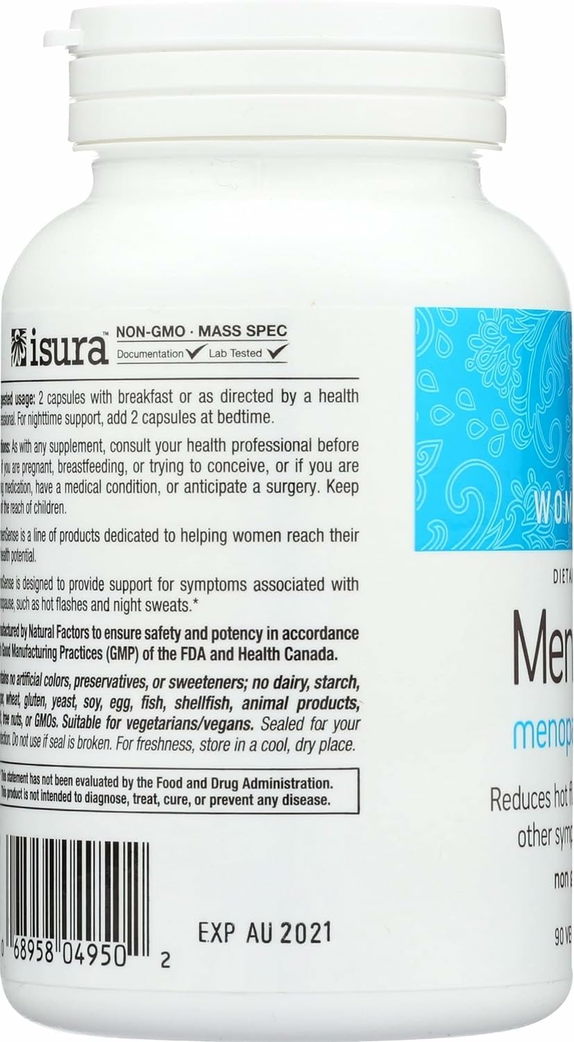 Natural Factors MenoSense Veg-Capsules, 90 Count – Menopause Support