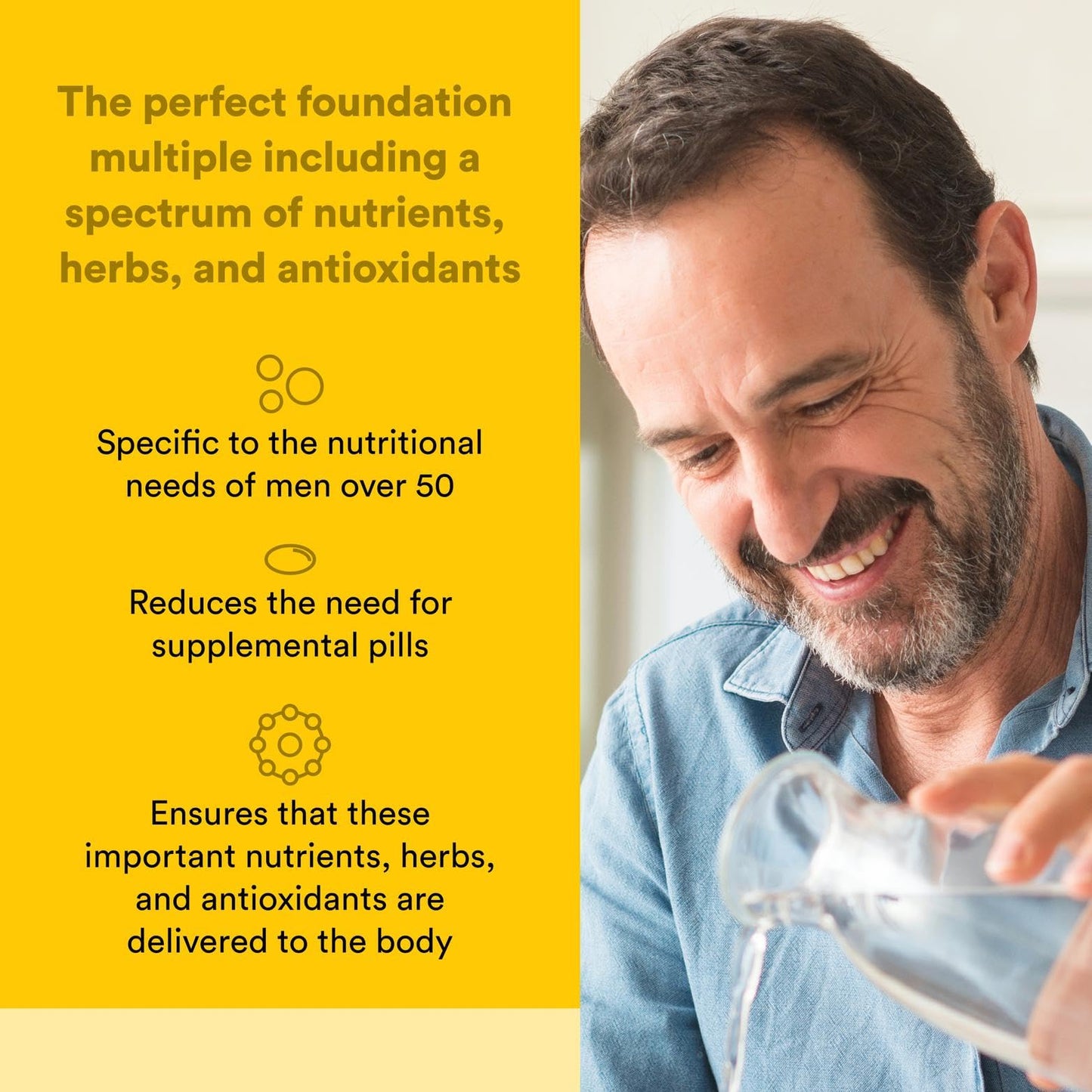 Natural Factors Men's 50+ MultiStart Daily Multivitamin – Immune & Prostate Health