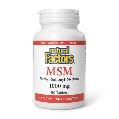 MSM 1000 mg - Natural Factors | Supports Joints, Hair, Skin & Nails | 90 Capsules