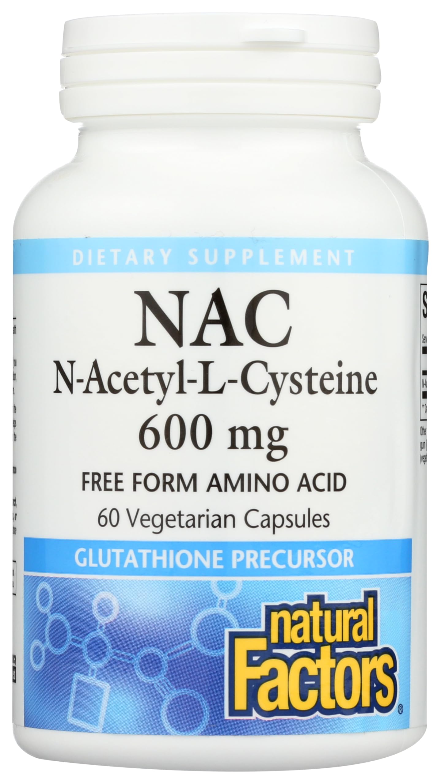Natural Factors NAC 600 mg – N-Acetyl-L-Cysteine for Immune Support, Liver & Lung Health | 60 Veg Capsules