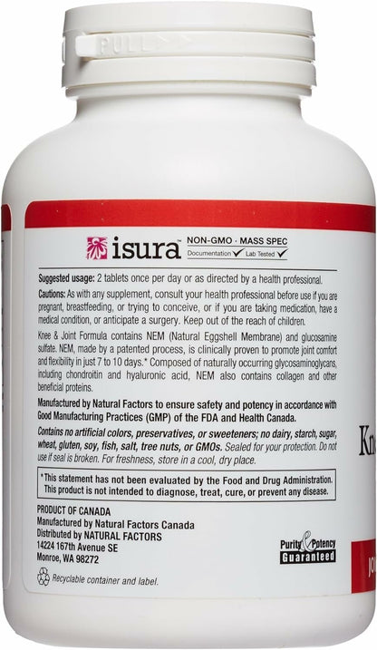 Natural Factors NEM Knee & Joint Formula – Promotes Flexibility & Comfort | 60 Tablets