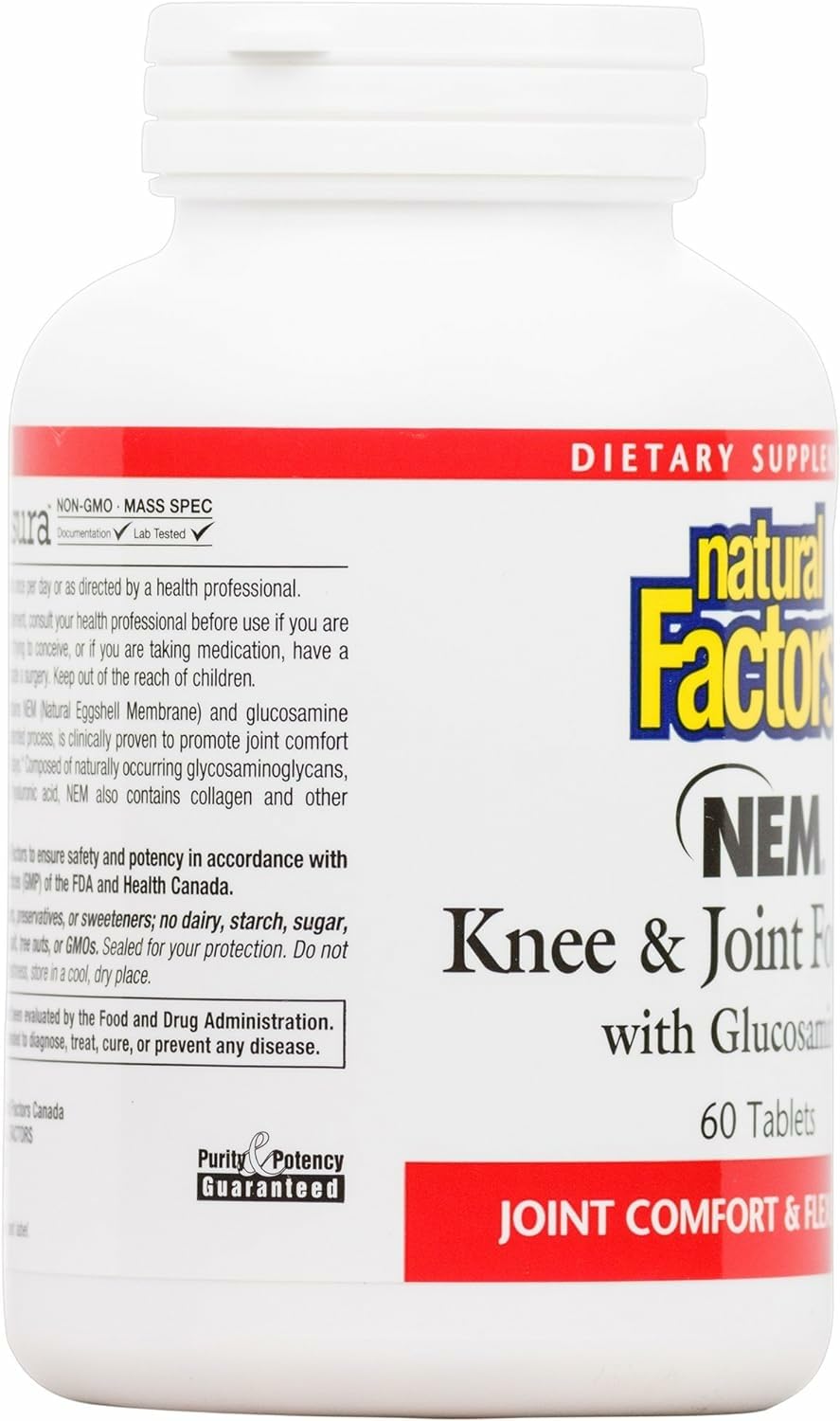 Natural Factors NEM Knee & Joint Formula – Promotes Flexibility & Comfort | 60 Tablets
