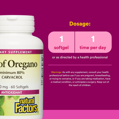 Natural Factors Oil of Oregano - Immune Support, Olive Oil & Vitamin E