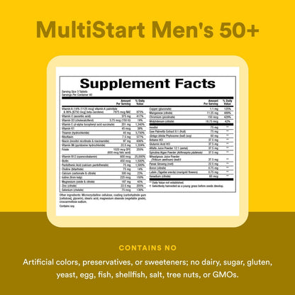 Natural Factors Men's 50+ MultiStart Daily Multivitamin – Immune & Prostate Health