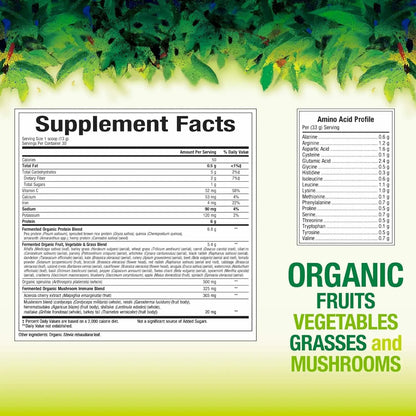 Natural Factors Whole Earth & Sea Organic Fermented Greens — Vegan, Unflavored, 13.8 oz BritishVita | Premium UK Vitamins & Wellness Supplements