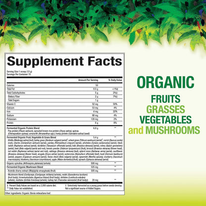 Natural Factors Organic Greens - Antioxidant Support for Immune Health | Green Drink Mix 6.9 oz