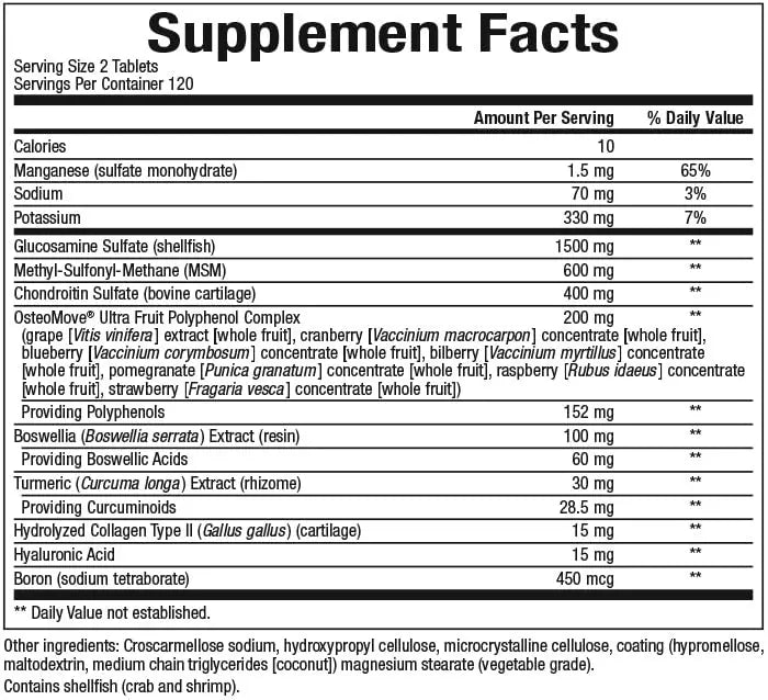 Natural Factors OsteoMove Joint Care - Extra Strength Joint Support, Non-GMO, 240 Tablets BritishVita | Premium UK Vitamins & Wellness Supplements