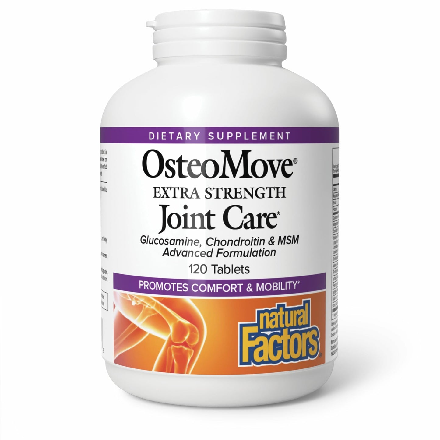 Natural Factors OsteoMove Joint Care – Extra Strength, Non-GMO, 120 Tabs (60 Servings)