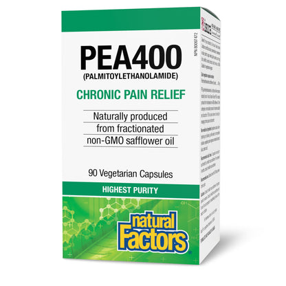 Natural Factors PEA400 - Pure Palmitoylethanolamide for Nerve & Comfort (90 Capsules)