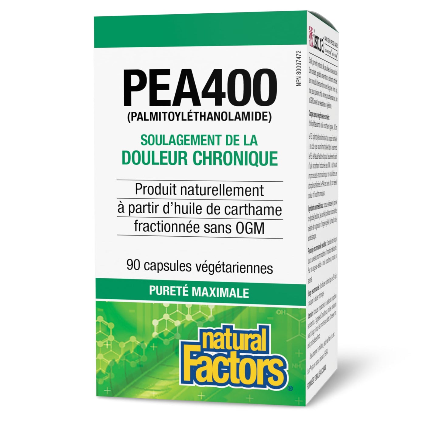 Natural Factors PEA400 - Pure Palmitoylethanolamide for Nerve & Comfort (90 Capsules)