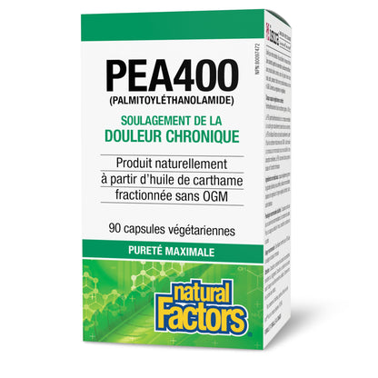 Natural Factors PEA400 - Pure Palmitoylethanolamide for Nerve & Comfort (90 Capsules)