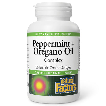 Natural Factors Peppermint & Oregano Oil Complex Digestive Aid – 60 Softgels