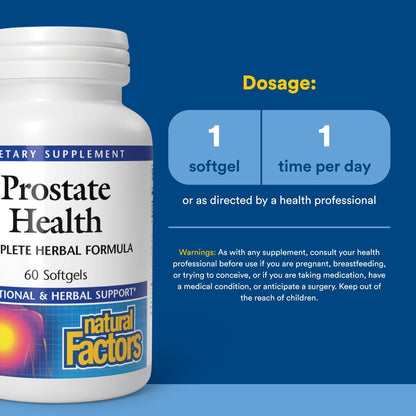 Natural Factors Prostate Health Formula – Saw Palmetto & Turmeric (60 Softgels)
