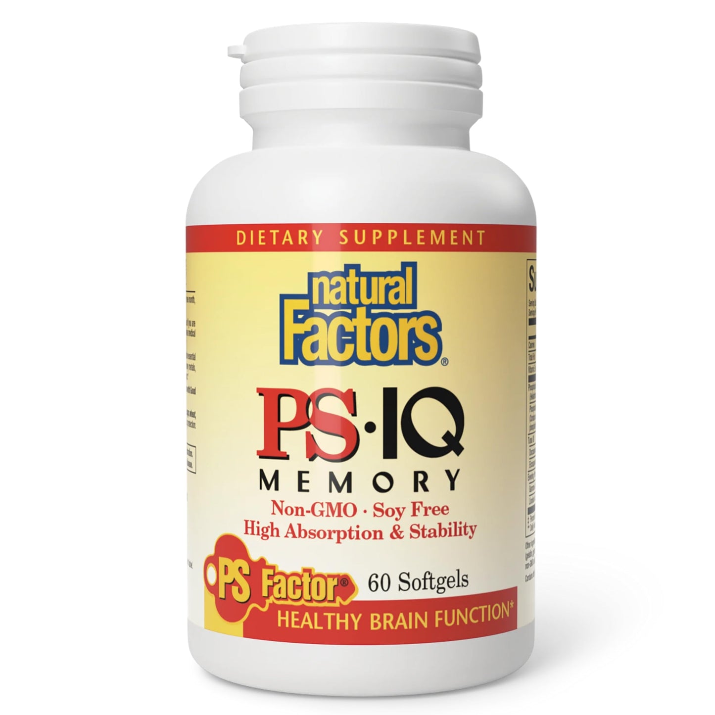 Natural Factors PS-IQ Memory 25mg | Brain Support, 60 Soft Gels