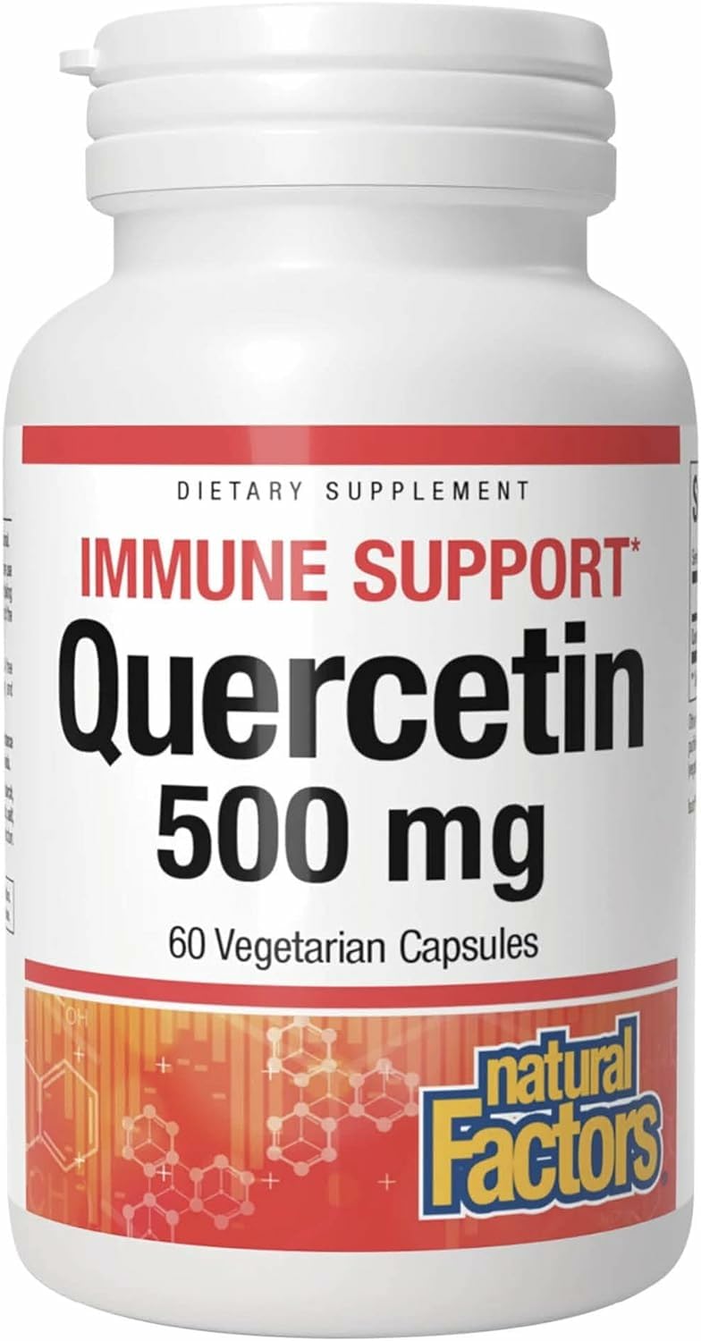 Natural Factors Quercetin - Antioxidant Support Supplement for Respiratory & Lung Health Support - Quercetin Supplement Aids Your Body's Health & Function - 60 Vegetarian Capsules (60 Servings)