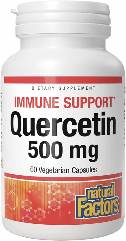 Natural Factors Quercetin - Antioxidant Support Supplement for Respiratory & Lung Health Support - Quercetin Supplement Aids Your Body's Health & Function - 60 Vegetarian Capsules (60 Servings)