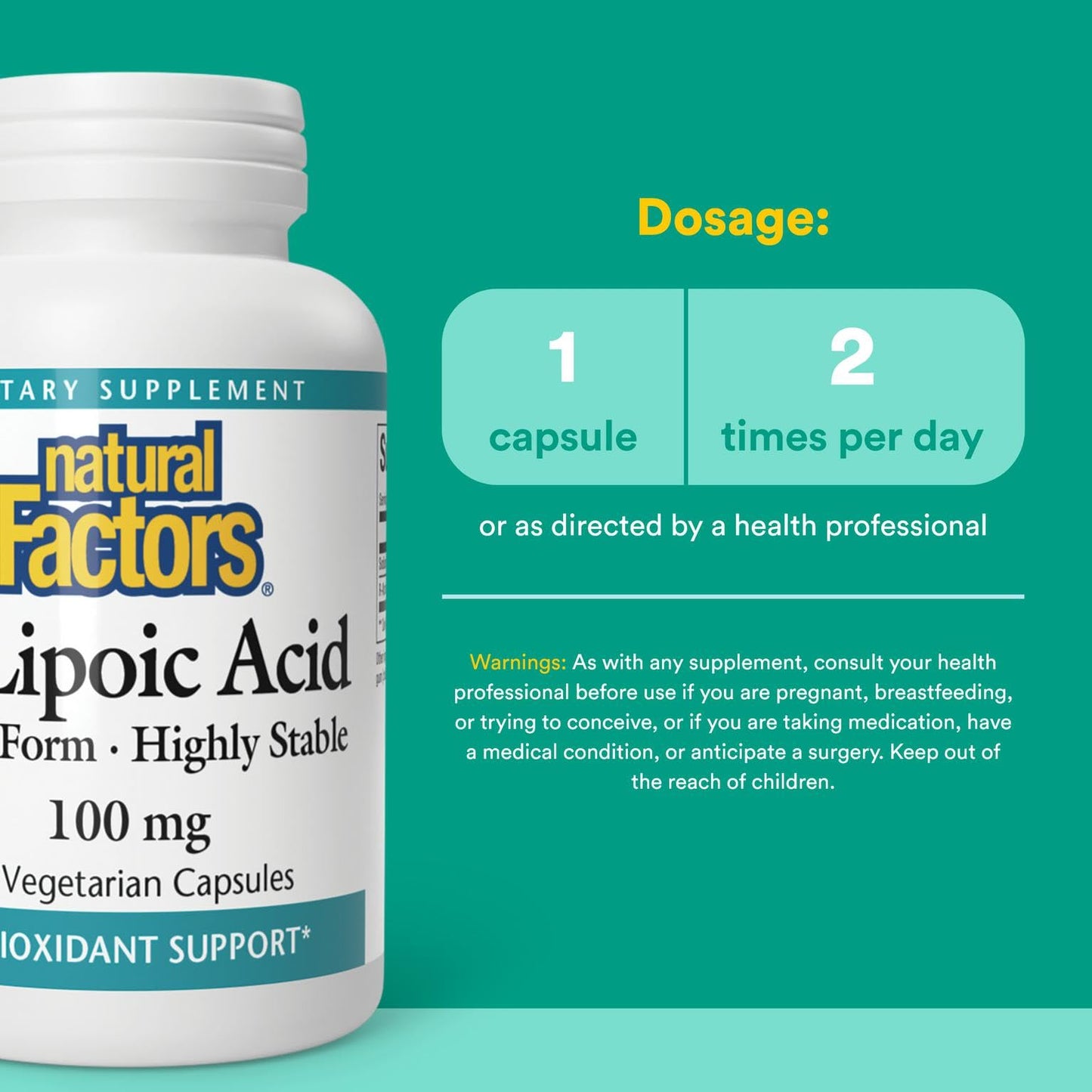 Natural Factors R-Lipoic Acid – Antioxidant Support, 60 Capsules