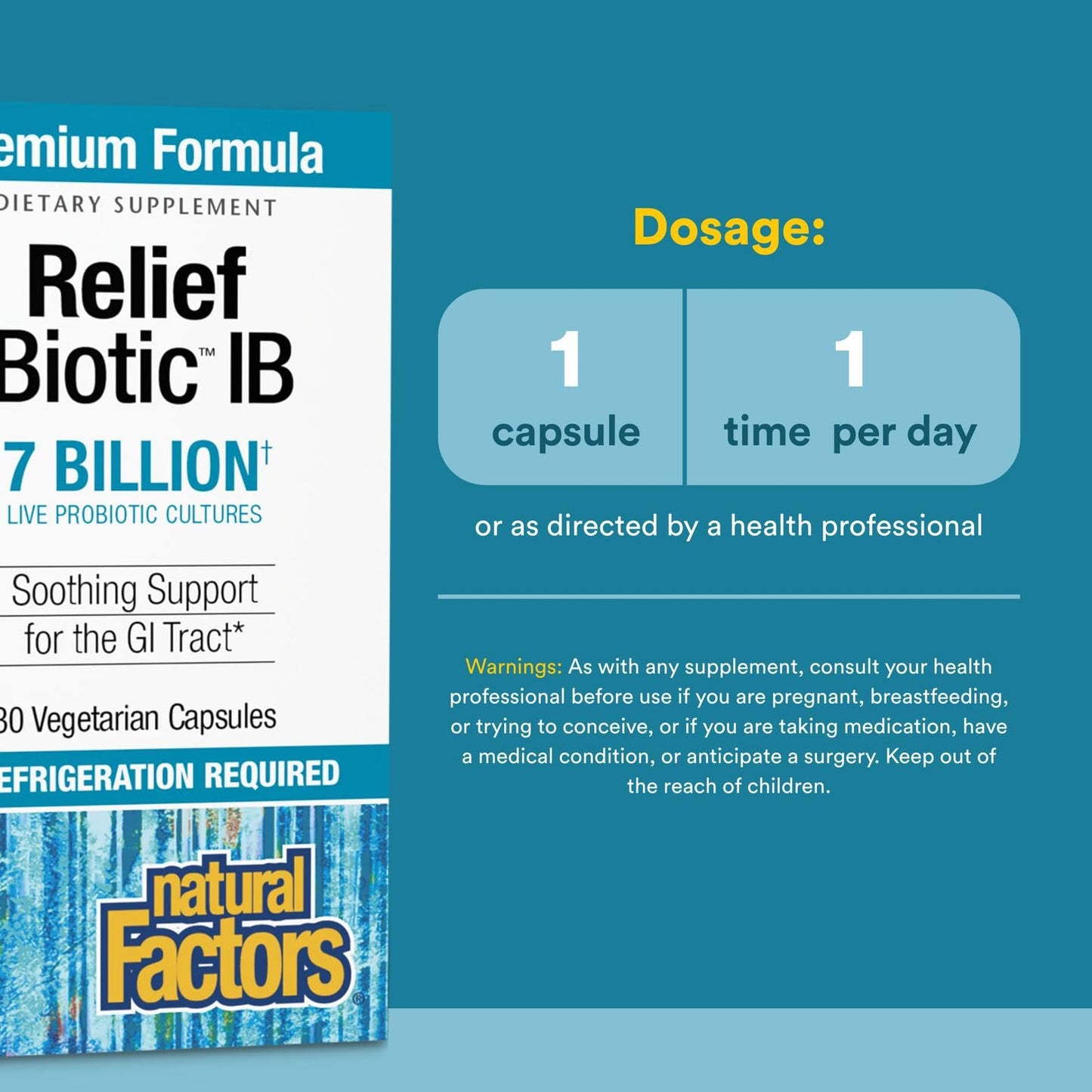 Natural Factors IBS Relief Biotic Probiotic, 30 CT