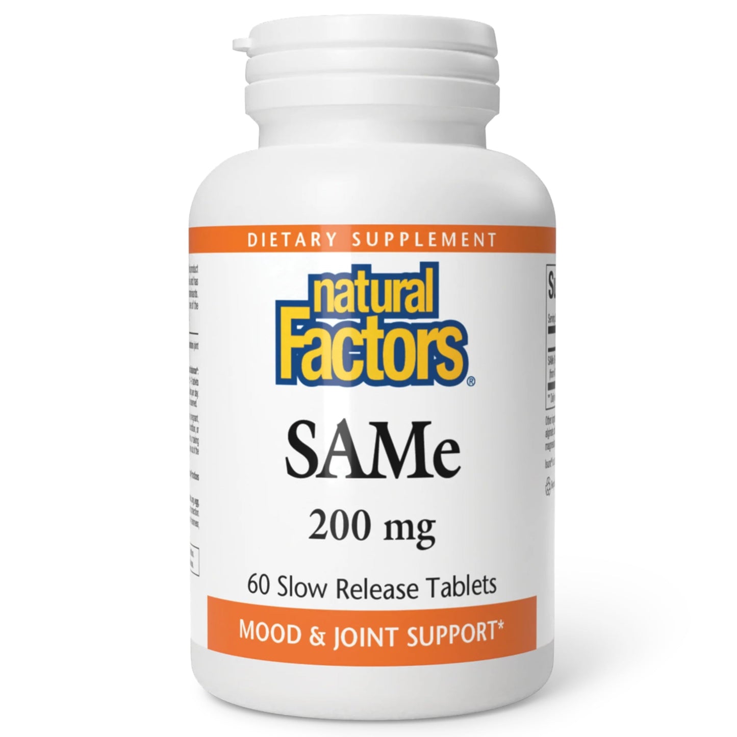 Natural Factors SAMe 200 mg – Mood Support & Joint Health, 60 Tablets