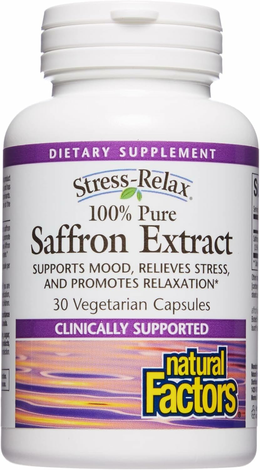 Natural Factors Stress-Relax Affron Saffron Extract 28 mg, 60 Vegetarian Capsules