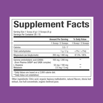 Natural Factors Nighttime Magnesium Bisglycinate with Melatonin, L-Theanine & GABA – Tropical Flavor, 4.23 oz