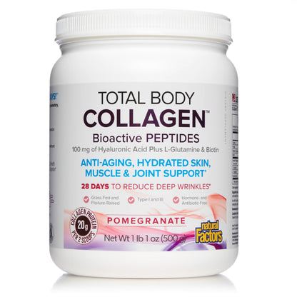 Natural Factors Total Body Collagen – Bioactive Collagen for Hair, Skin & Nails | 500 g