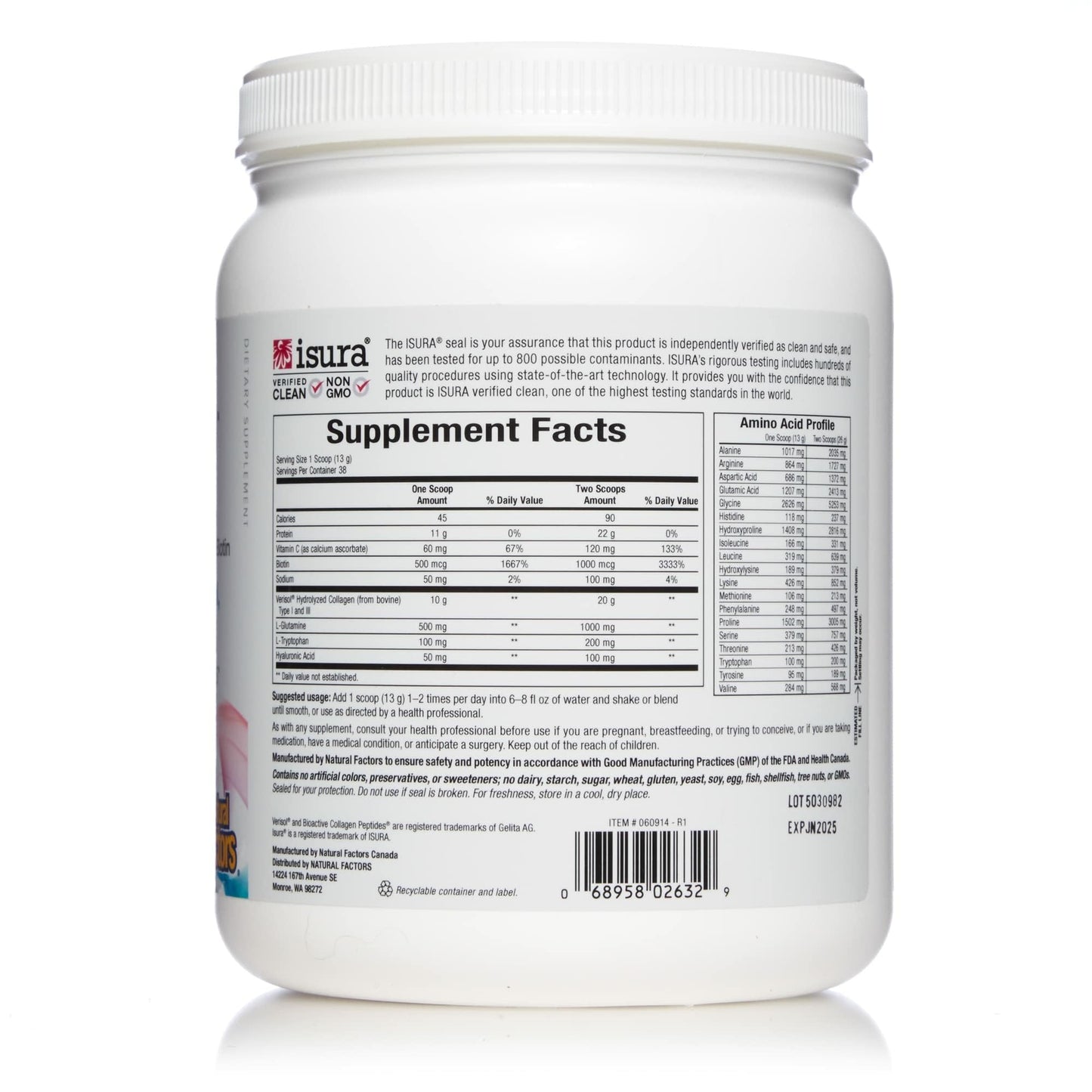 Natural Factors Total Body Collagen – Hair & Skin Support (500 g)