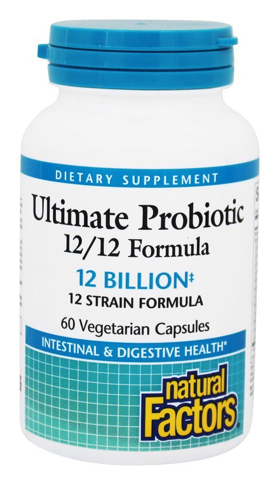 Natural Factors Ultimate Probiotic 12/12 Formula – Digestive Health & Immune Support | 60 Vegetarian Capsules