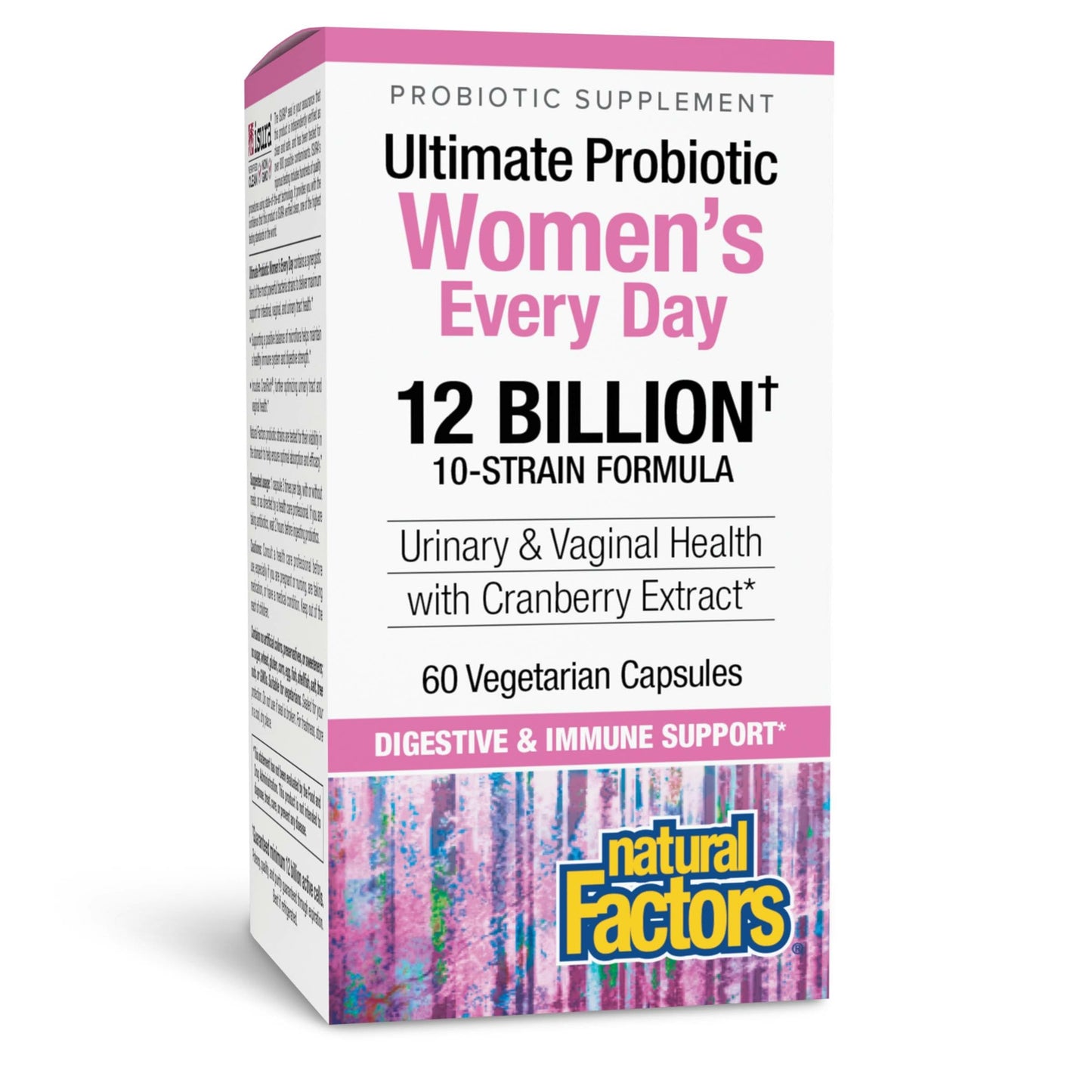 Natural Factors Ultimate Probiotic Women's Everyday - Digestive Health & UTI/Vaginal Support - 60 Vegetarian Capsules