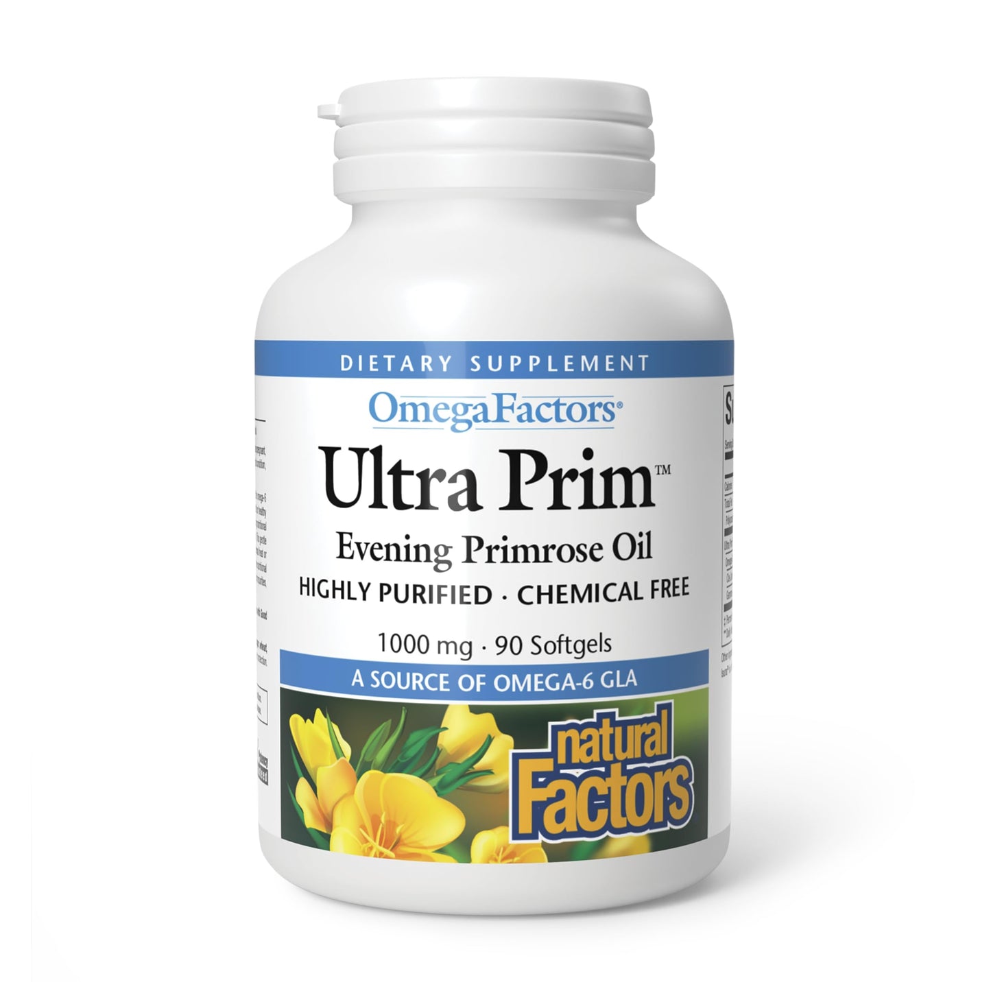 Natural Factors Ultra Prim Evening Primrose Oil 1000mg – PMS Support, 90 Softgels