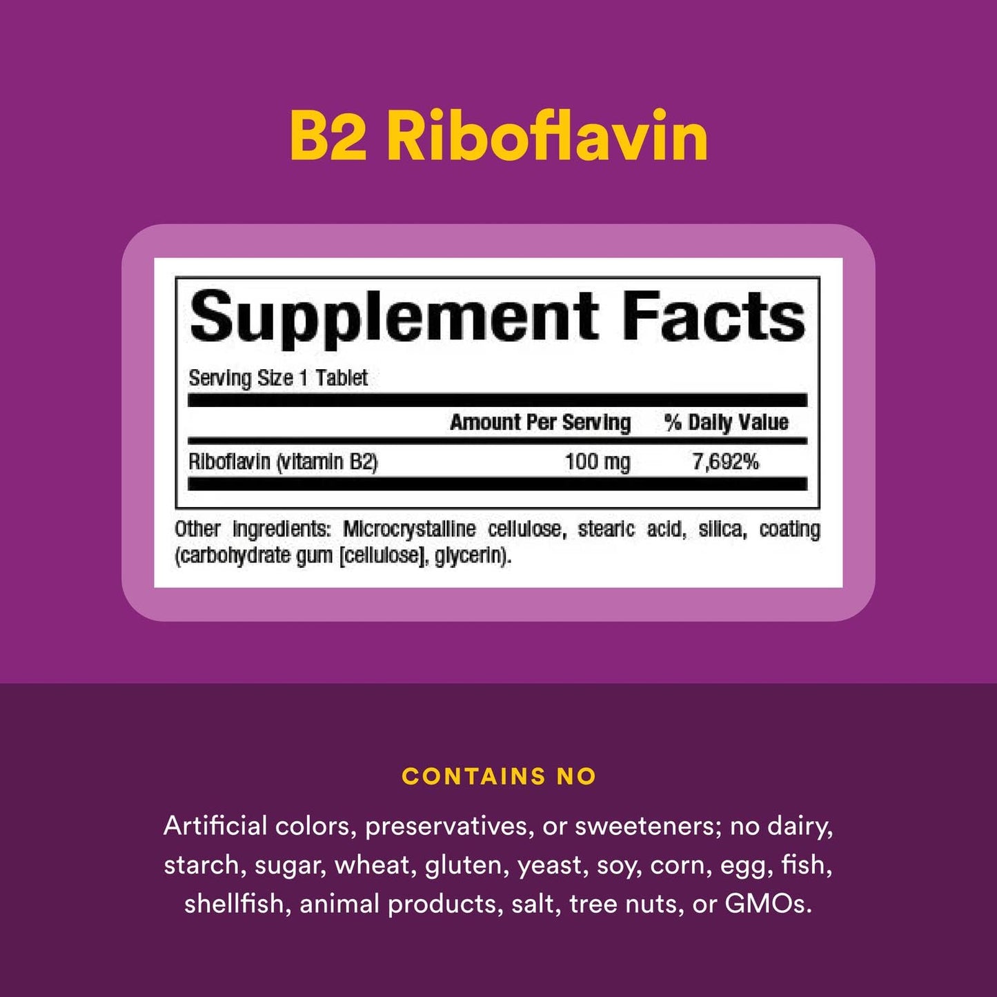 Natural Factors Vitamin B2 Riboflavin 100mg – Energy & Metabolism Support, 90 Tablets