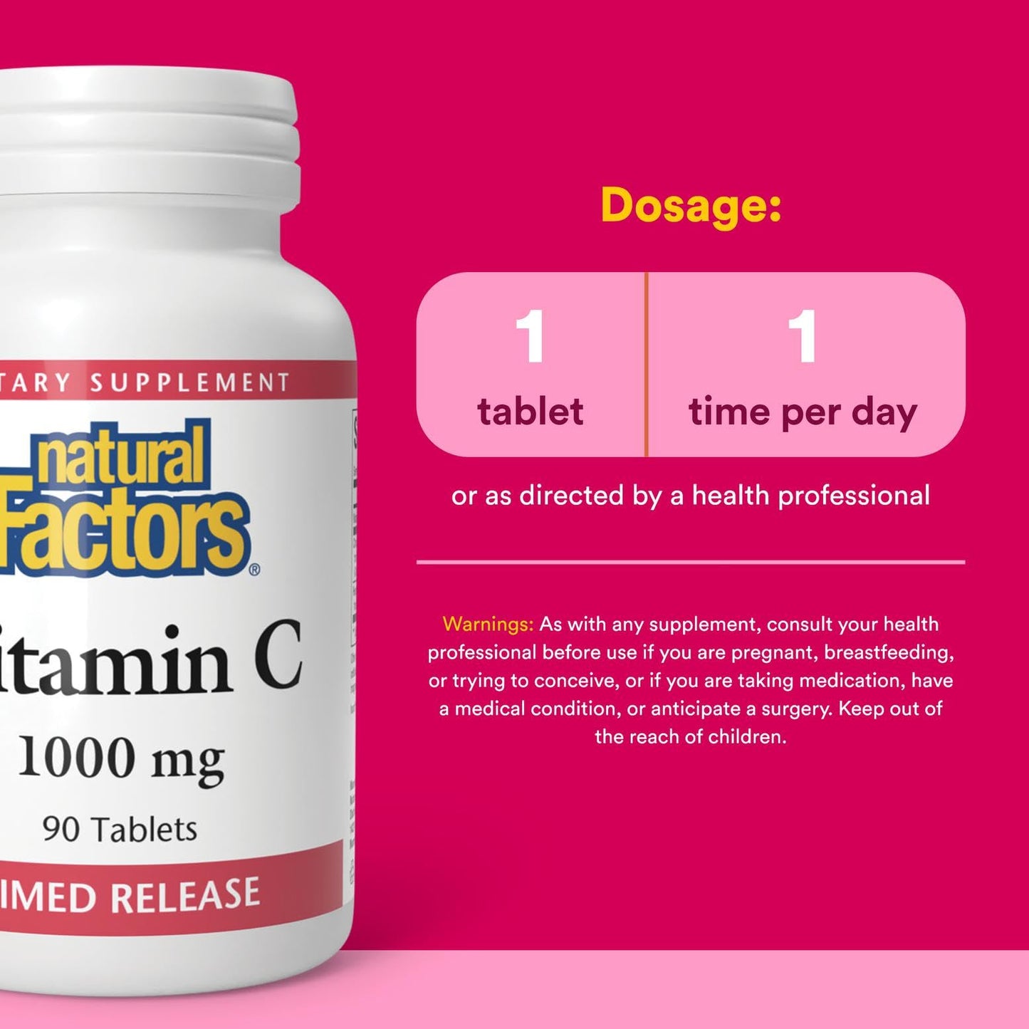 Natural Factors Vitamin C 1000mg Time Release | Antioxidant Protection & Immune Support | 90 Tablets