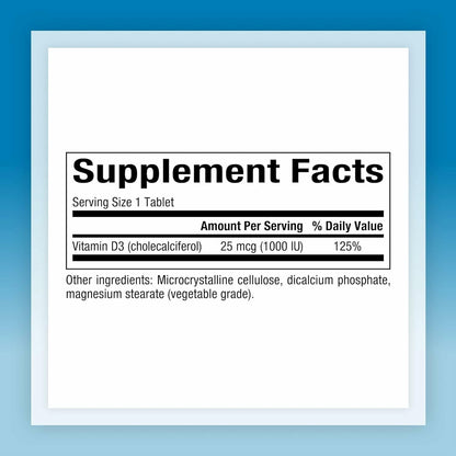 Natural Factors Vitamin D3 1000 IU (25 mcg) – Supports Bones, Muscles & Immunity | 180 Tablets