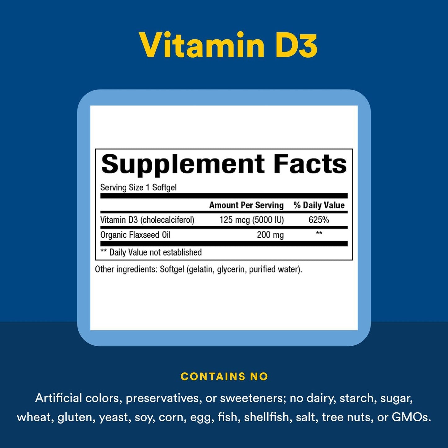 Natural Factors Vitamin D3 5000 IU (125 mcg) – 360 Softgels – Supports Bones, Muscles & Immune Function