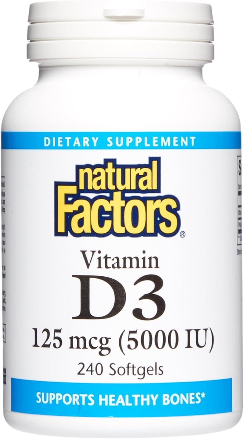 Natural Factors Vitamin D3 5,000 IU – Joint, Bone & Immune Support (240 Count)